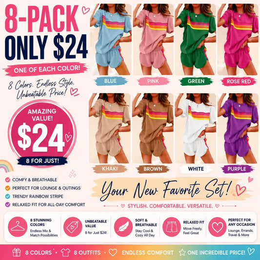Women's Short 2-Piece Rainbow