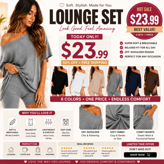 Women's Off-Shoulder Lounge Set