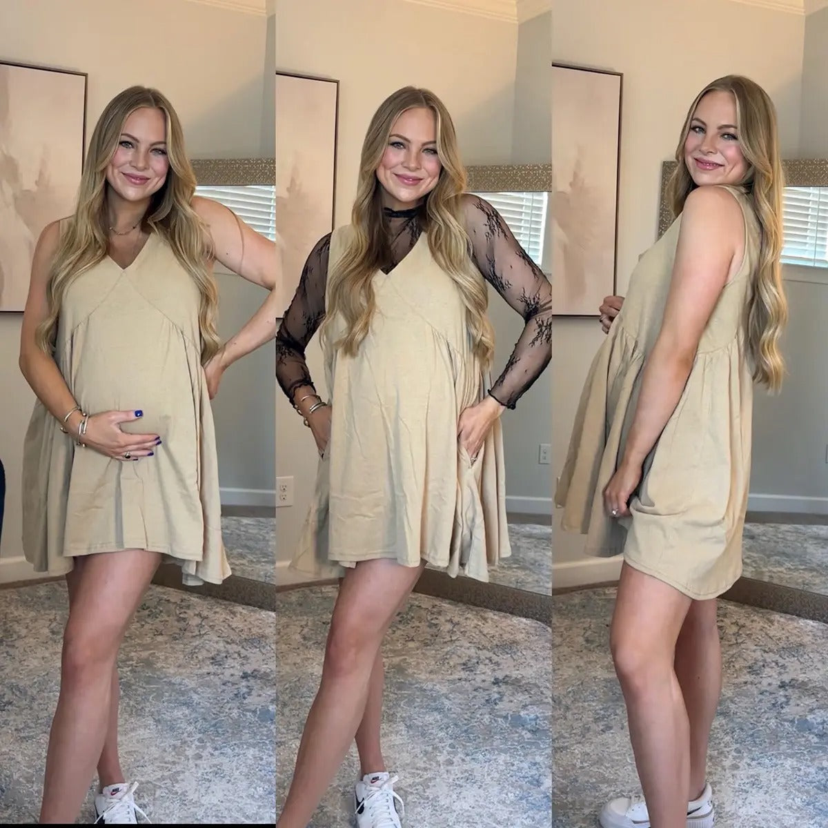 🔥Womens Summer Sleeveless Mini Dress Casual Loose V Neck Sundress with Pockets