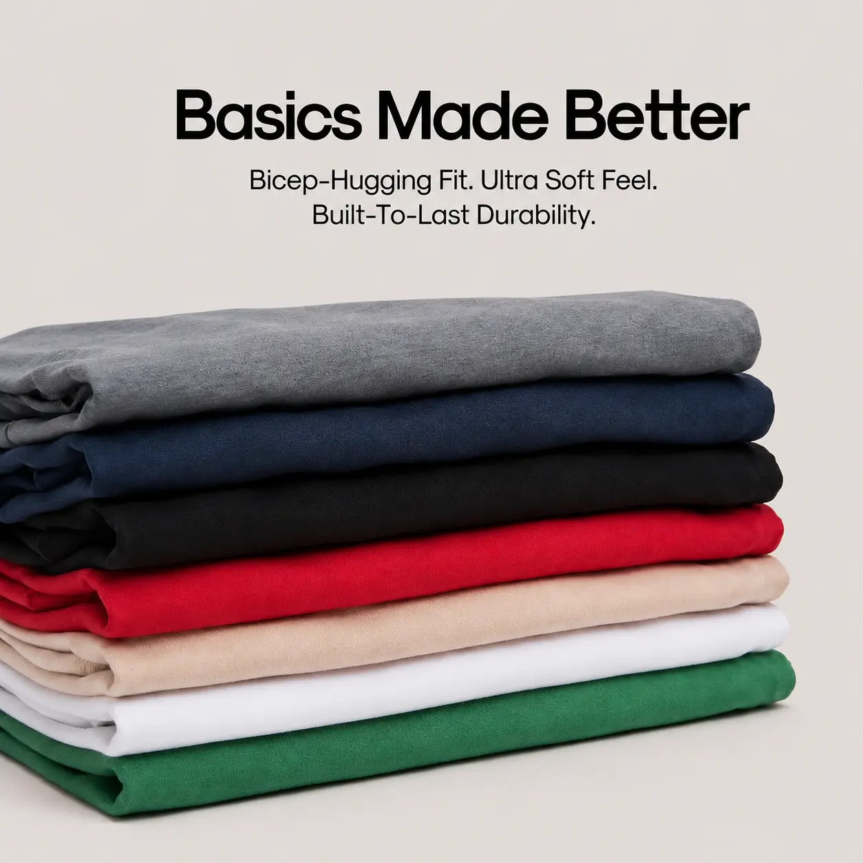 Men's Slim Fit Crew Neck Casual T-Shirts - Super Soft, Tagless, Essential Tees for Everyday Wear Breathable Streetwear
