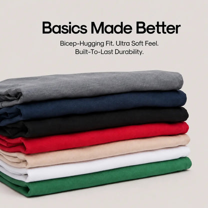 Men's Slim Fit Crew Neck Casual T-Shirts - Super Soft, Tagless, Essential Tees for Everyday Wear Breathable Streetwear