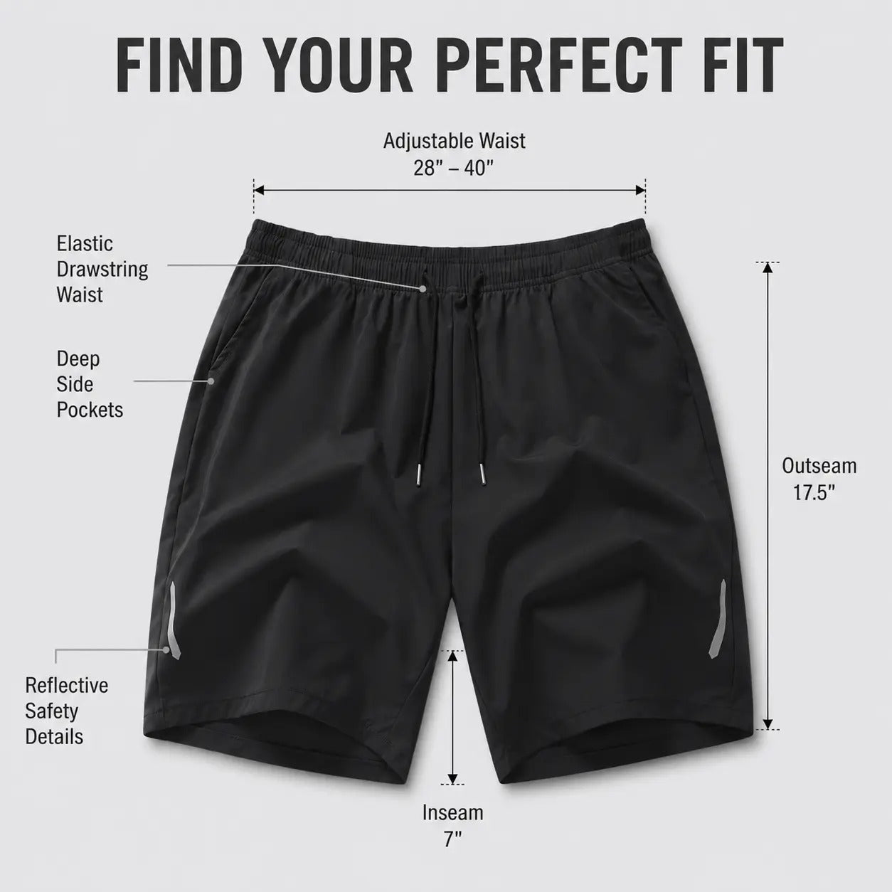 Men's Performance Shorts | Quick Dry • Lightweight • Breathable • Zipper Pockets