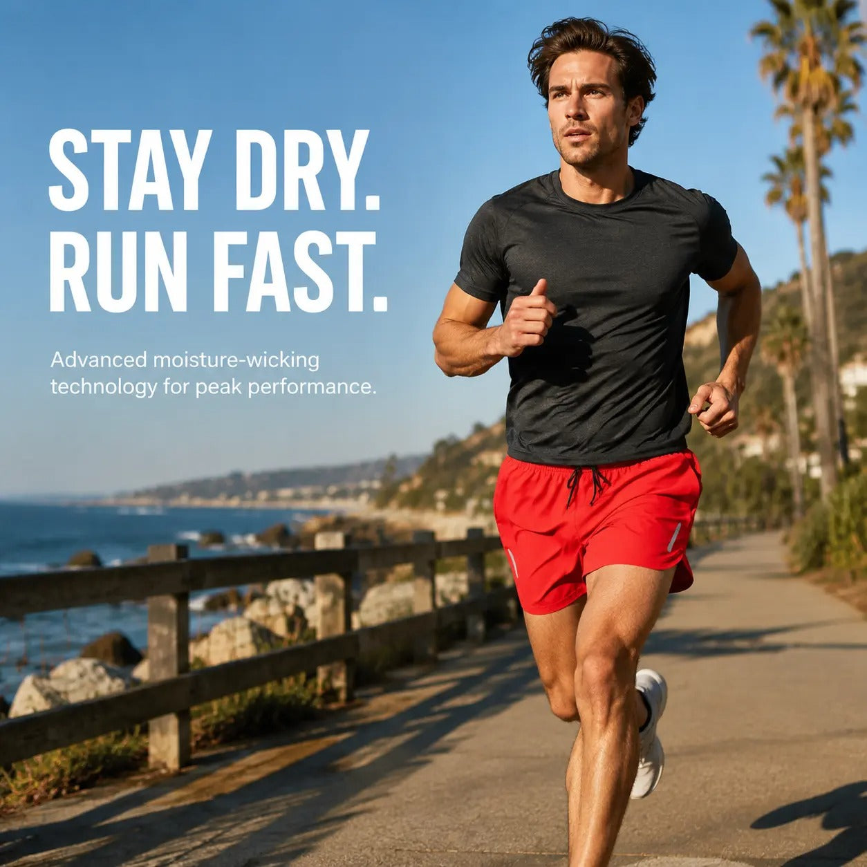 Men's Performance Shorts | Quick Dry • Lightweight • Breathable • Zipper Pockets