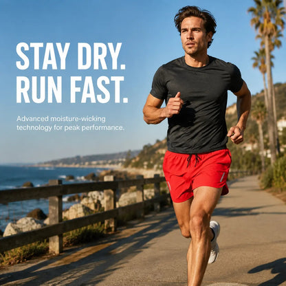 Men's Performance Shorts | Quick Dry • Lightweight • Breathable • Zipper Pockets