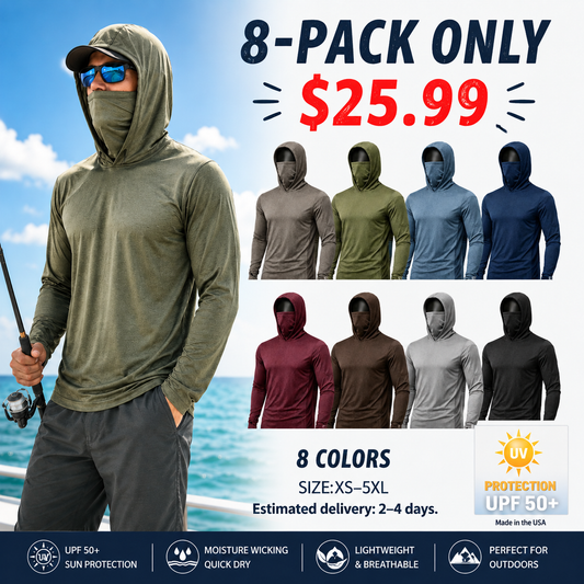 Men's UPF 50+ Long-Sleeve Sun-Protection Hoodie