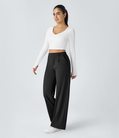 2026 NEW Limited offer🔥High Waisted Pocket Straight Leg Work Pants