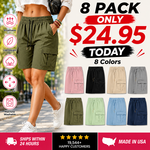 【LAST DAY SALE】Women's outdoor cargo shorts—multi-pocket design