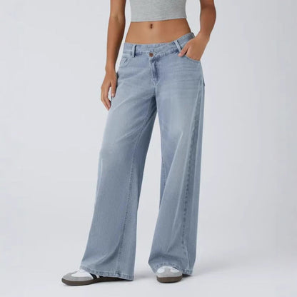 High Waist Straight Jeans with European-American Flair