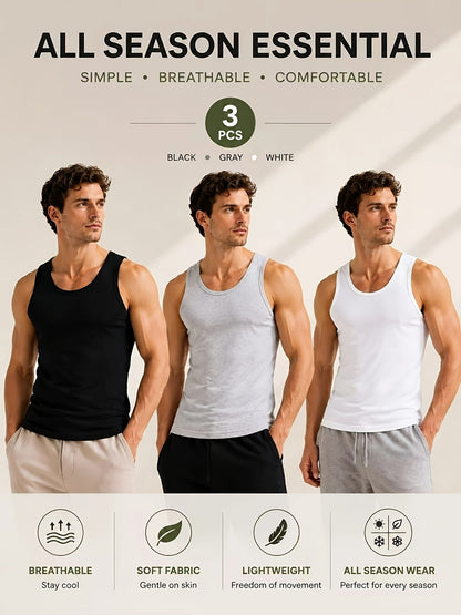 🔥Premium Ultra-Soft Cotton Fitted Tanks 3 Pack / 6 Pack