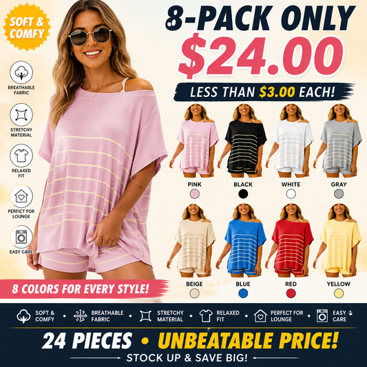 Women's Striped 2 Piece Outfits