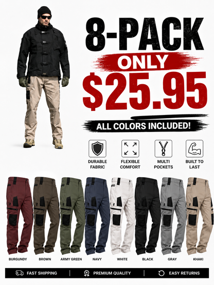 🔥Men's Loose-Fit Utility Jeans🔥15-Pack - All Colors Included, Today Only $25.95