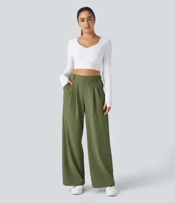 2026 NEW Limited offer🔥High Waisted Pocket Straight Leg Work Pants